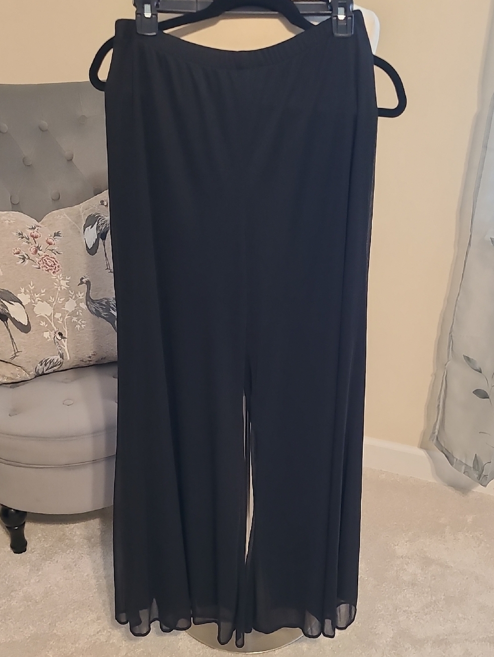 Dressy Formal Flowy Pants Dress Barn Collection Sz Large Pull On EX Condition